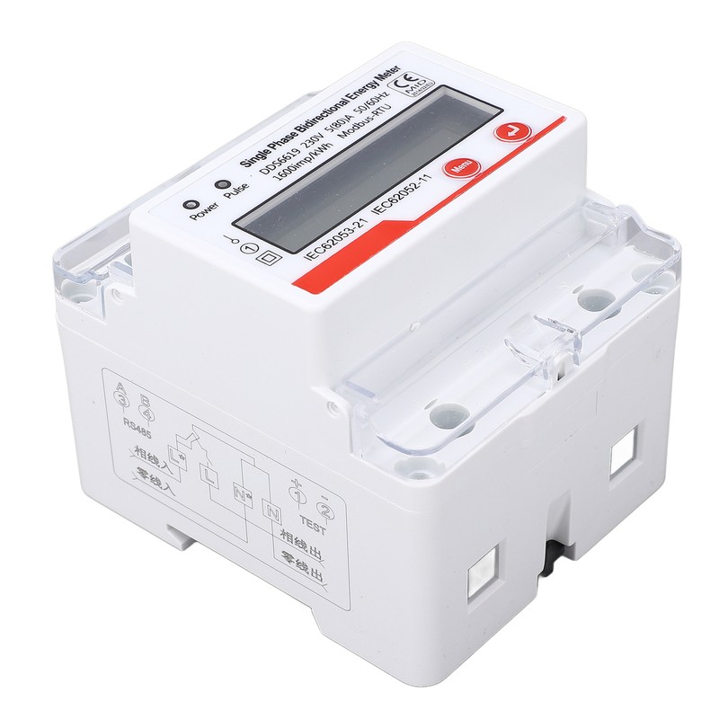 Electricity Meter 4P LCD Display Multifunctional RS485 Single Phase Bidirectional