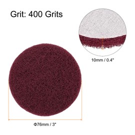 sourcing map 12pcs Scrubber Scouring Pads 400 Grits 3 Inch Drill Power Brush Hoop and Loop Surface Conditioning Disc Drill Scuffing Disc Scrub Pads for Home Kitchen Cleaning, Red