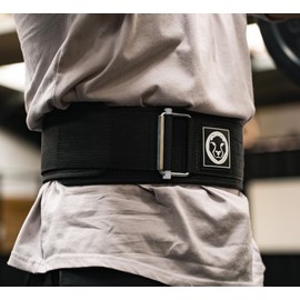 Mammal Strength Weight Lifting Belt, Comfortable Back Support, Automatic Locking 4 Inch Fitness Belt for Powerlifting, Cross Training, Deadlifts and Squats, Black, Medium