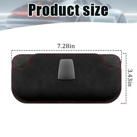 Bittwee Car Sunglasses Holder, Leather Vehicle Sun Visor Eyeglasses Protective Storage Case, Automotive Interior Glasses Protection Organizer Box Accessories, Universal for Most Cars (Black)