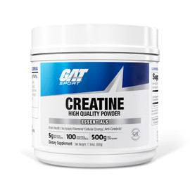 GAT SPORT 100% Monohidrato de creatina en polvo - 500 gr - 100 porciones - Para hombres y mujeres - Sin Sabor - 100'% Creatina Micronizada de alta pureza