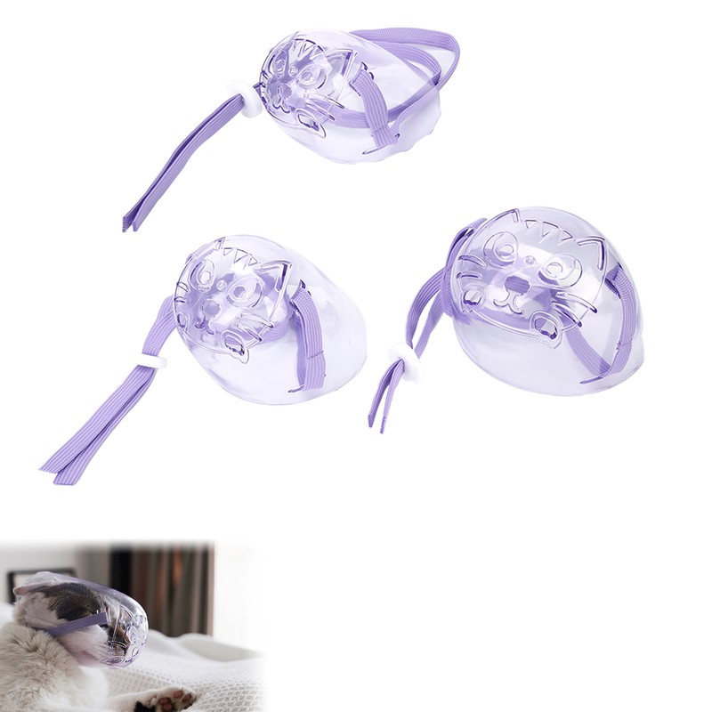 3pcs Cat Dog Muzzle AntiBite Cat Mouth Cover Breathable Transparent