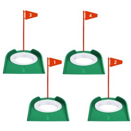 LOOEEL 4 PCS Golf Putting Cup Golf Hole Training,Suitable for Teenagers and Adults Hole Training with Plastic Flags Putting Cup,Used for Indoor and Outdoor Practice.