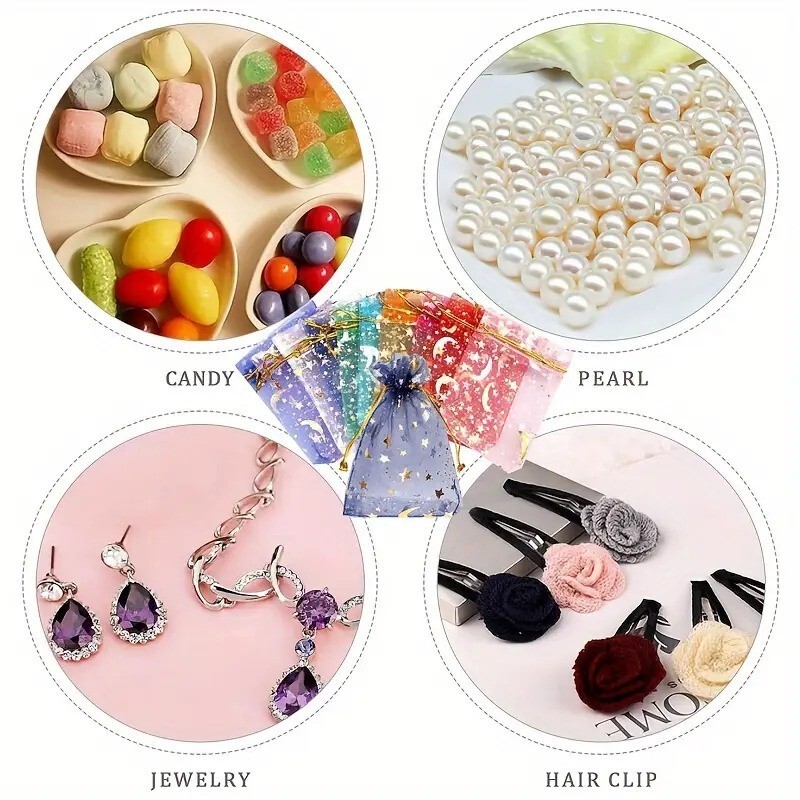 3 pcs Star Organza Gift Bags - Small Gift Pouches