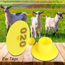 100 Pieces/Set Ear Tags, Sheep, Goat, Pig, Cattle, Cattle, Cattle, Ear Number Tag Number with Number 001-100, Farm Animal Accessories (lettering)