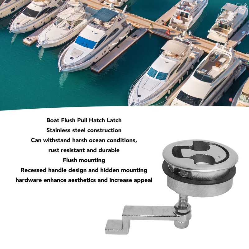 2in Boat Flush Pull Hatch Latch 316 Stainless Steel Marine