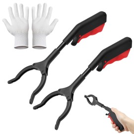 UOCAI Pack of 2 Grab Tongs for Seniors with Dot Glove, 30 cm Children's Grab Tongs, Short Rubbish Grabber, Gripper for Seniors, Grab Aid for People with Disabilities, Grab Arm for Waste Collection,