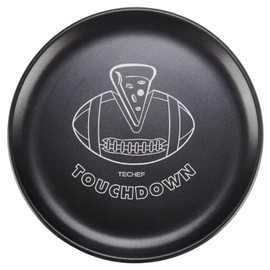 TeChef - 14-inch Pizza Pan with Teflon Select Non-Stick Coating (PFOA Free) / DuPont Print Designs Technology (Football - White)