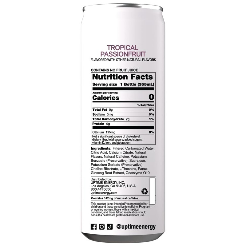 UPTIME - Tropical Passionfruit 12 Pack - Zero Sugar Premium