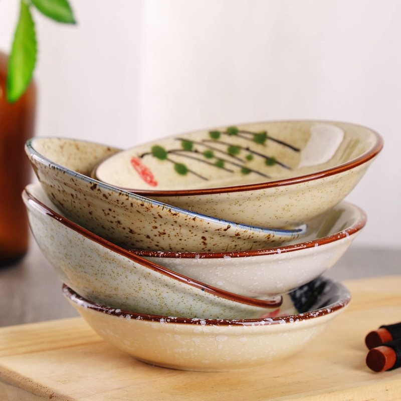 WHJY Japanese Retro Porcelain Side Dish Ceramic Side Dishes Bowl
