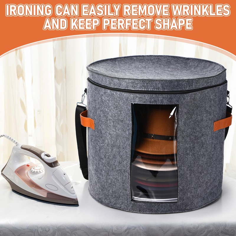 Suzile 4 Pcs Hat Boxes Oversized Round Cowboy Hat Storage