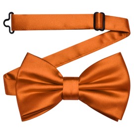 Branduce Rust Bow Tie for Men Pre-tied Adjustable Silk Blend Bowties for Wedding Party (BB05-18)