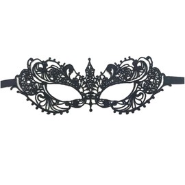 Amazleer Women's Long Lace Floral Opera Gloves with Lace Eyemask Wedding Bridal Gloves Bridal Dance Gloves Party Stretchy Elbow Length Gloves (Black, 45cm)