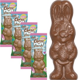 Fruidles Chocofluff Easter Bunny Holiday Treats, Marshmallow filled Bunny, Party Bag Fillers, Individually Boxed, Kosher Certified Dairy, 3.8 oz Chocolate Bar (24-Pack)
