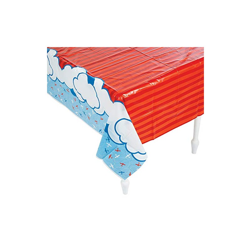 Fun Express Up & Away Airplane Plastic Tablecloth - Party