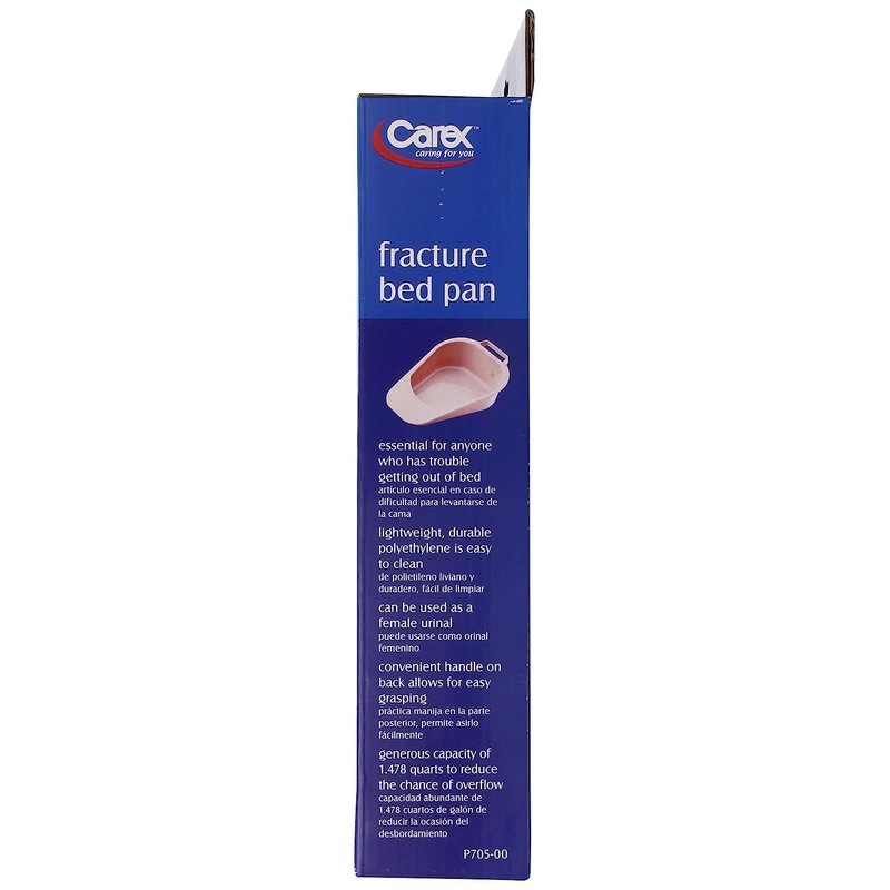 Carex Fracture Bed Pan with 47.3 oz Capacity, Portable Bed