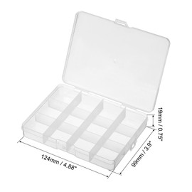 PATIKIL 12 Grids Jewelry Organizer Box, 2 Pack Clear Plastic Jewelry Boxes Storage Container for Beads Crafts DIY Earrings Pendants Rings, Style 2