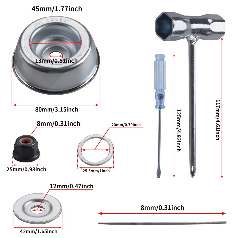 PLUMIA 9" x 20T 2-Set Carbon Steel Round Chainsaw Tooth