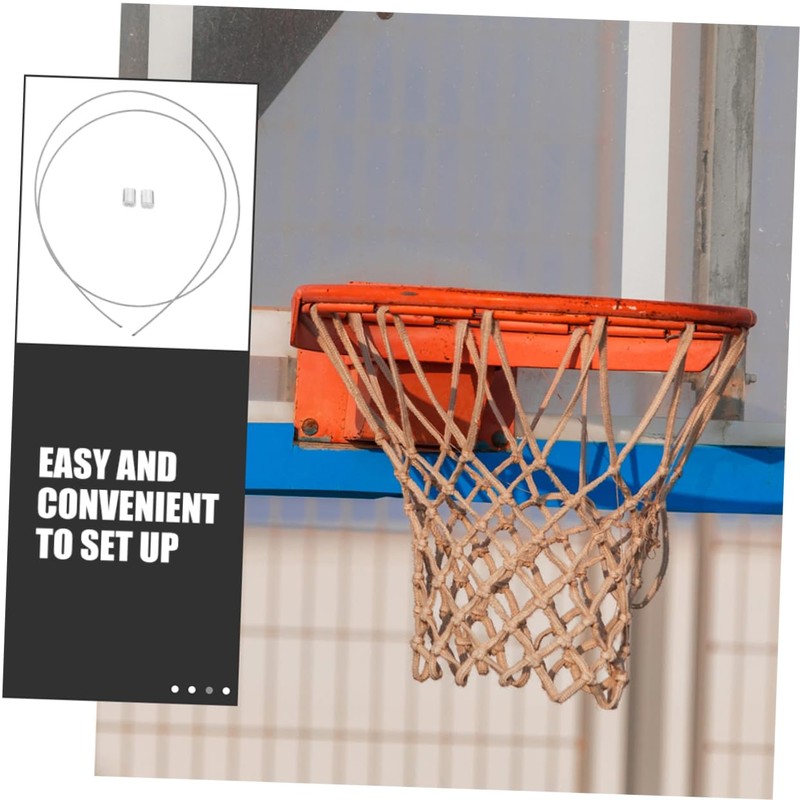 2pcs String Basketball Net, Silver Steel Wire, Ideal for Indoor/Outdoor