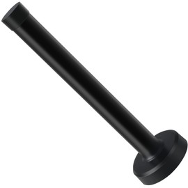 KOLAKO Tope de puerta de 8 pulgadas de largo, tope de puerta negro para pared, soporte de puerta moderno con parachoques de goma, acero inoxidable cep