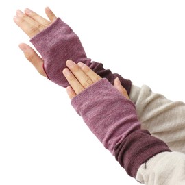 Kinuya SO5795 Arm Warmers Inner Silk Double Weave Wool, Wisteria