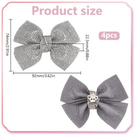 MAYJOYDIY 2 Pairs Antique Shoe Clips Rhinestone Bow Classic Decorative Shoe Clips Removable Bow Shoe Decorations Bow Heel Accessories for Women Shoes Bags Hat Decoration, Rhinestone, Rhinestone
