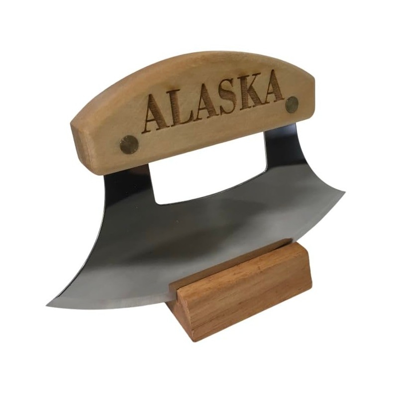 The Ulu Factory Alaska Birch Ulu Knife 6" Stainless Steel