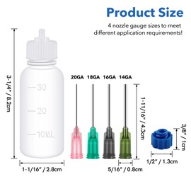 OTCRAFT 6Pcs/Pack 30ml Fine Tip Glue Applicators Set; Plastic Squeezable Dropper Bottles with Needle Tips; Precition Tip Empty Applicator Bottles for Paper Quilling DIY Craft, Acrylic Painting