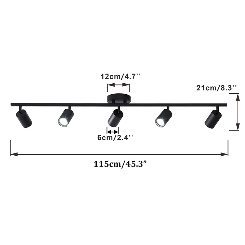 KCO Lighting 5 Light LED Track Lighting Adjustable 5 Way