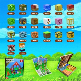 HUIZHOU Magnetic Blocks Set, Magnetic Building Blocks, Children's Learning Toy to Promote Creativity and Logic, Building Blocks Magnet for Boys & Girls 3-8 Years (Animal House 100 Pieces)