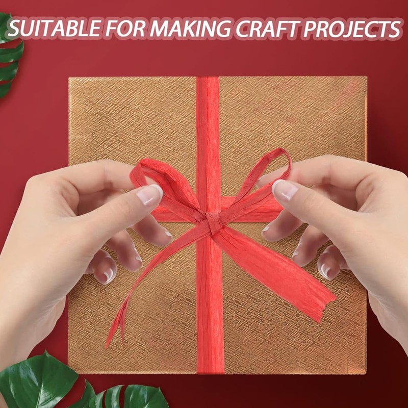 AIMALL 3 Rolls Raffia Paper Rope for DIY Craft Projects,