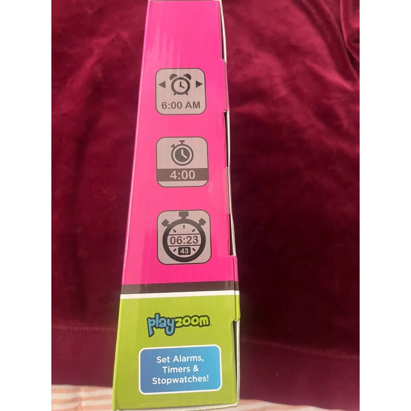 PLAYZOOM LEARNING WATCH PINK 4 LEARNING GAMES 4CLOCK FACES TIMMER&