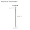 sourcing map 2x50mm 304 Stainless Steel Dowel Pins, 20Pcs Knurled