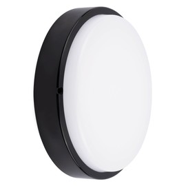 Ledvion - LED Bulkhead Ceiling Light Bathroom Black Diameter 28 (Round, 20 W, CCT, IP65), Easy Assembly, Low Energy Consumption, Durable and Efficient