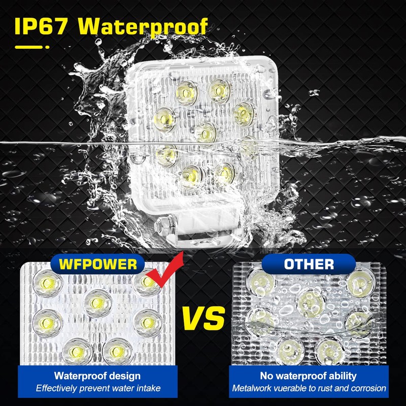 WFPOWER Boat Light 2 Pack, LED Marine Spotlights Waterproof, Deck