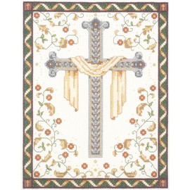 Janlynn 10235 His Cross Counted Cross Stitch Kit-8"X10" 14 Count,White