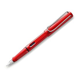 Lamy Safari Red Fountain Pen with Medium Nib & Storage Bag