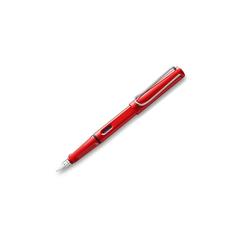 Lamy Safari Red Fountain Pen with Medium Nib & Storage