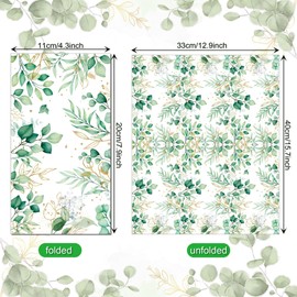 40 servilletas de papel florales de acuarela, servilletas florales para invitados, toallas de mano desechables de flores silvestres, papel decorativo para baño, boda, fiesta de cumpleaños, verde