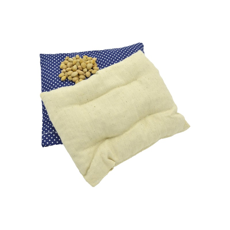 Cherry Stone Cushion - Blue with White Dots - Grain