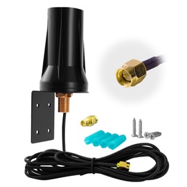 Outdoor 4G LTE Antenna Wall Mount Waterproof SMA Male 5dBi Aerial 5G 2.4G WIFI Outdoor Waterproof 2-in-1 High-Gain Signal for Vodafone EE O2 Three 4G LTE Modems Routers Gateways Tracking