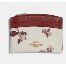 Coach Shaped card Case, NEW WITH TAGS - Silver/Black Red Multi