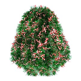 HBell 10 Meters Christmas Tinsel Garlands Christmas Chunky Tinsel Xmas Metallic Twist Garland Xmas Tinsel Hanging Decoration for Christmas Tree Decorations Wedding Party Supplies (green)