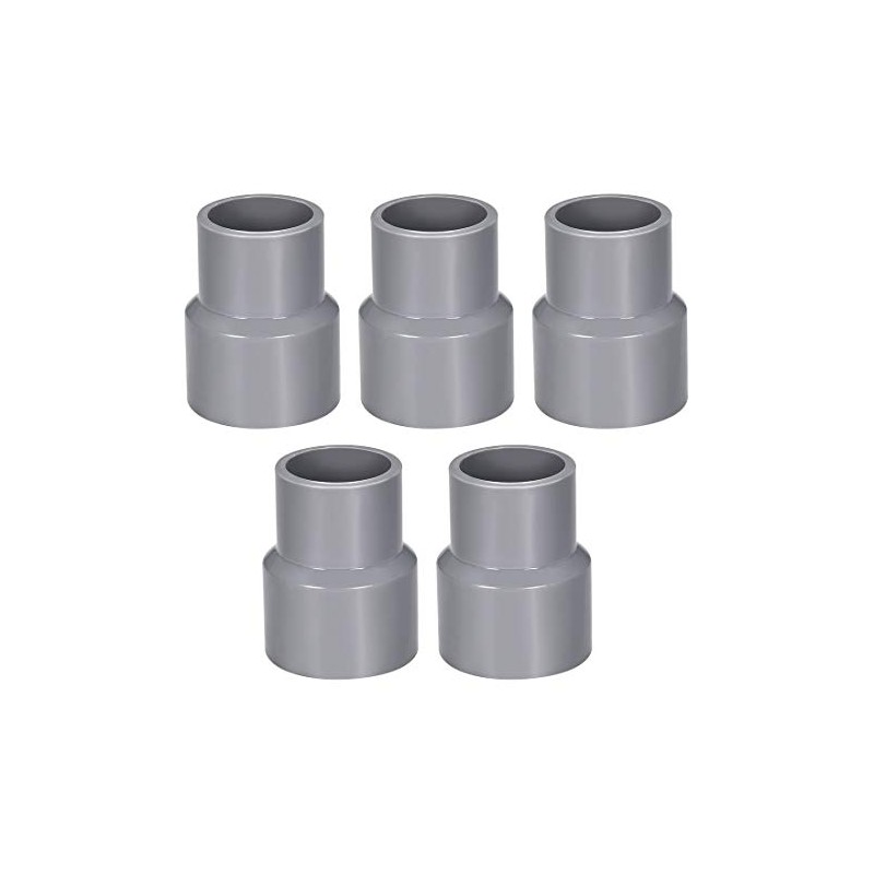 sourcing map PVC DWV Reducing Coupling Schedule 40 Gray 32mm