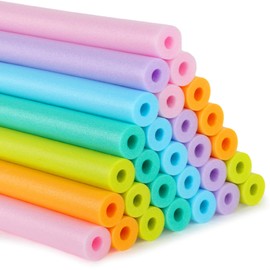 Sratte 30 Pcs Pool Noodles Bulk Jumbo DIY Decorations Heavy Duty Large Foam Swim Water Foam Hollow Noodles for Swimming Floating Craft Projects(Macaron Color,39 Inch, 2.36 Inch)