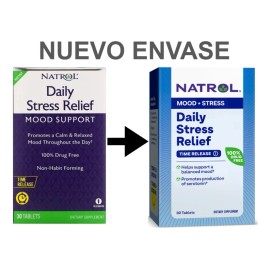 Natrol daily stress relief alivio antiestrés diario 30 tabletas sin sabor
