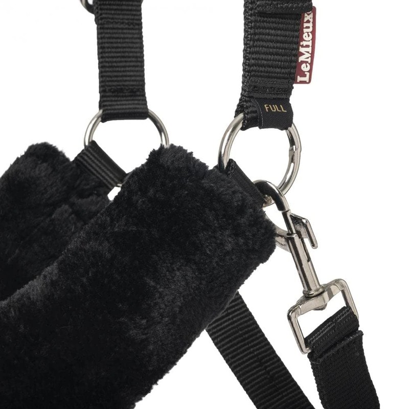 LeMieux Comfort Headcollar for Horses - Black - Soft Fleece