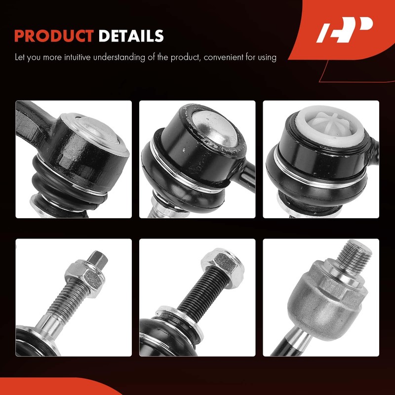 A-Premium Set of 8, Front Inner Outer Tie Rod End,