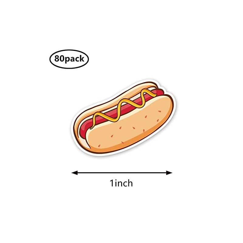 Hot Dog Stickers 1in for Scrapbooking, Arts, Craft, Kids DIY,