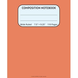 Coral Peach Composition Notebook: Wide Ruled | 110 Pages | 7.5” x 9.25” | Aesthetic Matte Coral Peach Notebook for School, Office, Journaling, or Everyday Writing